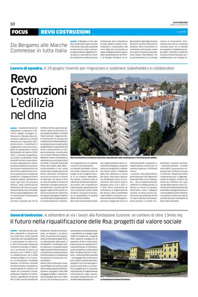 Articolo Leco di Bergamo Revo Costruzioni