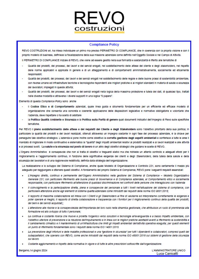 Compliance policy
