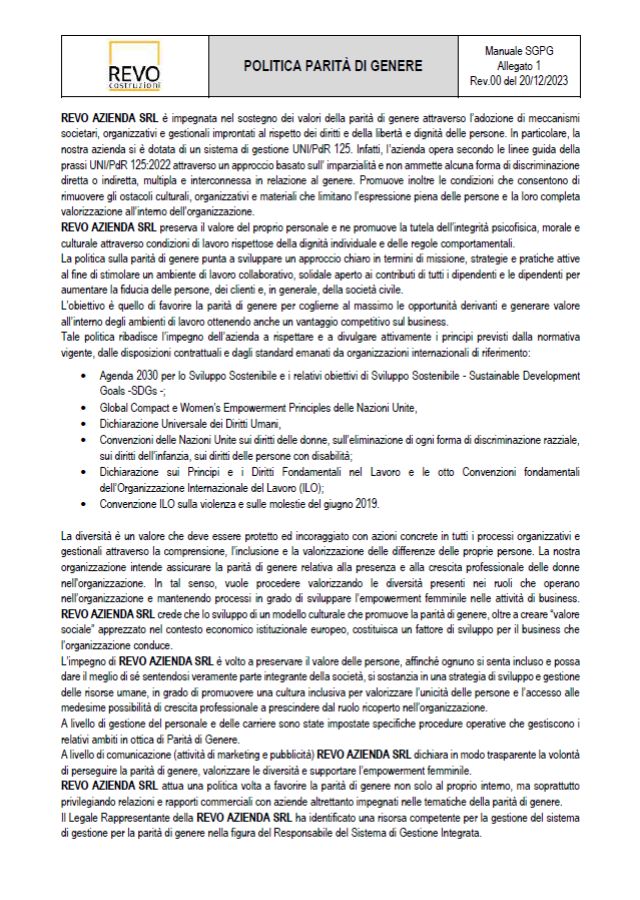 Politica parita di genere