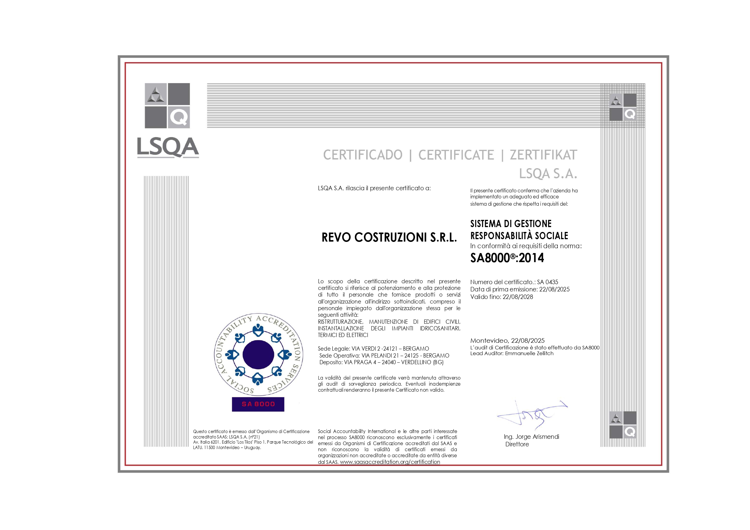 2025 08 22 Cert SA 8000 REVO page 0001